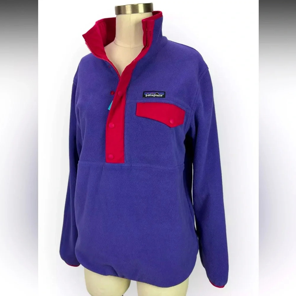 Patagonia Glissade Reversible Snap Portofino Pullover Jacket fall blue casual